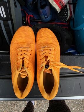 Bright Orange Knit Lace-Up No Bull Sneakers